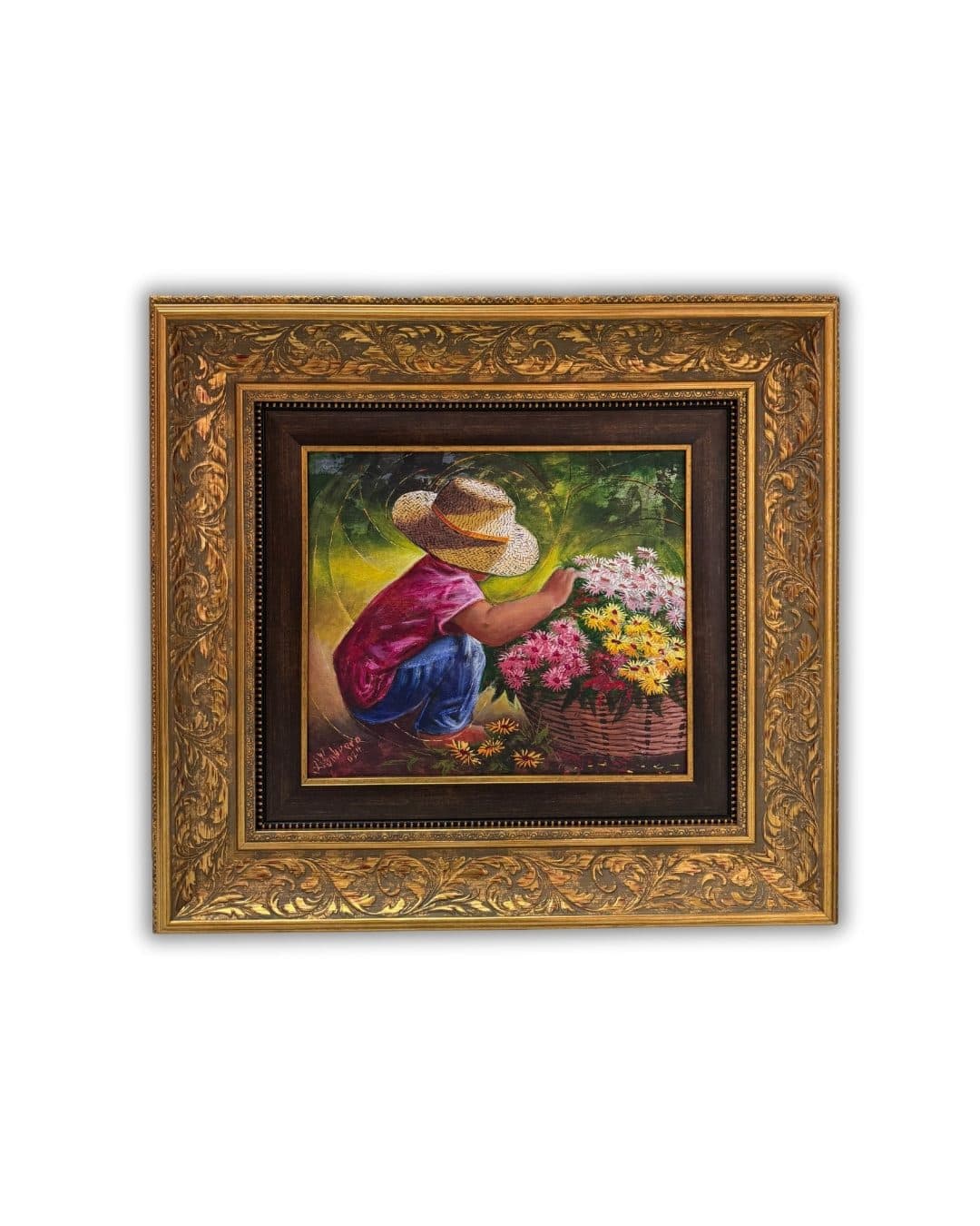Niño con Flores, obra de Adalid Cabrera